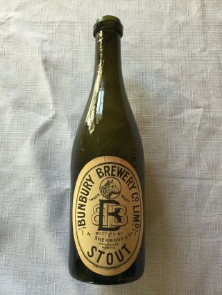 Vintage Beer Bottle1898 Bunbury Brewery Co Esplanade Perth