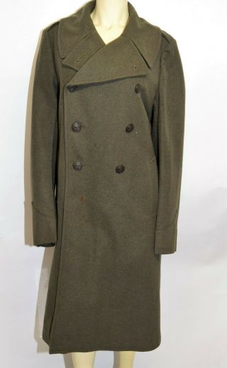 Vtg 1940 WW2 USMC Marine Corp Heavy Wool Service Coat Overcoat 3 L 2