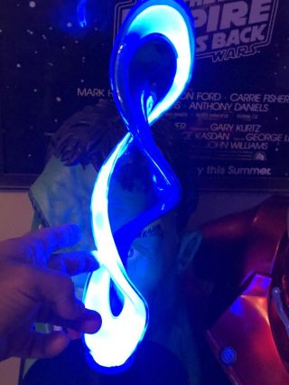 Vintage Lumi Source Electra Plasma Blue Flame Motion Art Glass Lamp 3