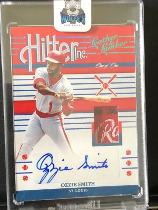 2019 Leather & Lumber Ozzie Smith Hitter Inc One Of One 1/1 Auto & Relic Card