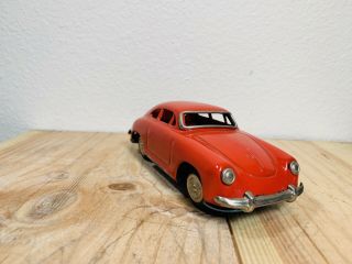 Vintage Tin Litho Porsche Toy Car Friction Tin Toy Car Japan 6 