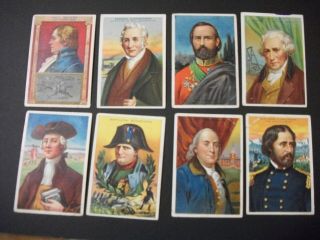 Tobacco Cards Heroes Of History Royal Bengals Little Cigars 9 Cards 1911 T68
