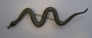 Uncommon Vintage 1st ½ 20th C.  “sterling” 3¾” Rattlesnake Brooch Multi - Curve