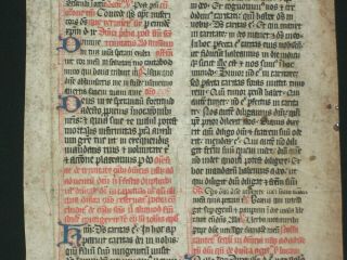 Rare Early Vellum Medieval Manuscript Missal Leaf,  Germany,  C.  1400