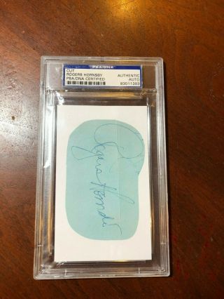 Rare Psa/dna Authenticated St.  Louis Cardinals Hof Rogers Hornsby Signed Cut