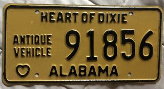 Alabama Antique Vehicle License Plate 1970s Historic Classic Car