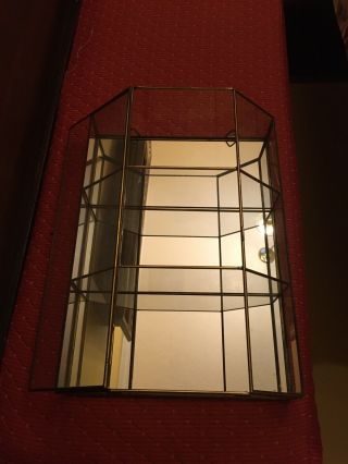 Vintage Brass And Glass Curio Display Case