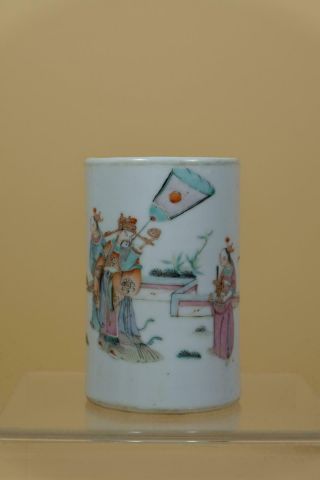 A Chinese Porcelain Brush Pot,  Marked.
