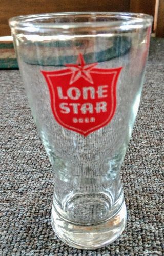 4 Vintage Lone Star Beer Bar Glass Tumblers.  Nos &