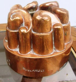 Antique Copper Jelly Mold Benham & Froud Buszard 405 5 1/4 " Wide X 4 " Tall 12 Oz