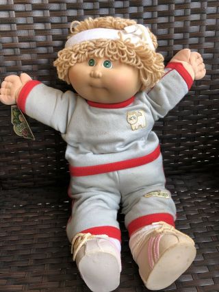 Vintage Cabbage Patch Doll Little Boy With Gray Outfit Shoes Coleco 1978 - 1982
