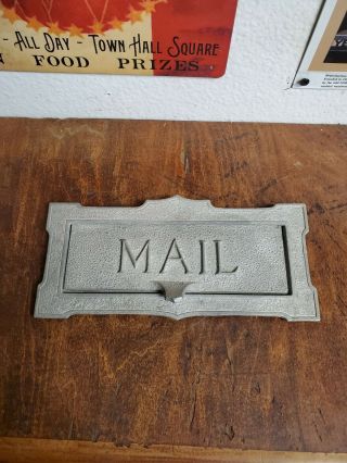 Vintage Metal Mail Letter Slot Vintage Patina