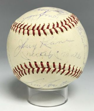 1965 Ny Yankees Team 29x Signed Baseball W/ Mickey Mantle Roger Maris,  Jsa Loa