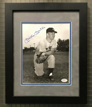 Mickey Mantle Signed 8x10 Photo Autographed Framed 13x16 Jsa Loa Ny Yankees Hof