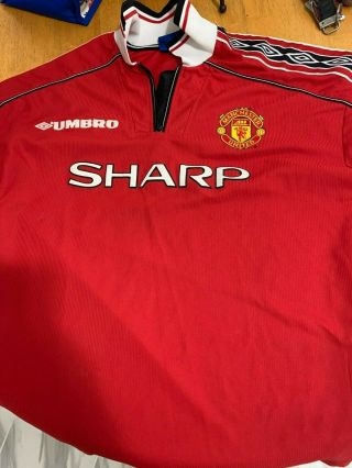 Manchester United Umbro Red Jersey Sharp Sponsor Large
