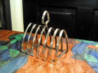 Vintage Art Deco Gothic Arch Style Six Slice Silver Plated Toast Rack, .