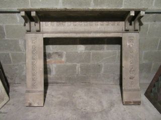Antique Carved Chestnut Fireplace Mantel 60 X 48 Architectural Salvage