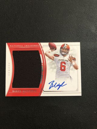 2018 National Treasures Baker Mayfield Rookie Rc Auto Patch /99