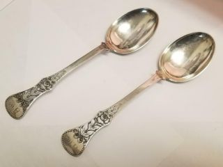 2 Vintage Norway 830s Silver Serving Spoons Magnus Aase Flat Rose Pattern