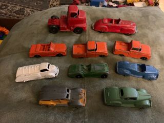 10 Vintage Tootsie Toy Cars And Trucks.
