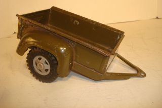 Vintage Tonka Army Green Pickup Trailer With Tailgate 384 Display Or Parts