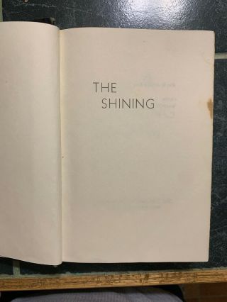 The Shining Stephen King 1977 Print First edition later run Book club S19 code 2