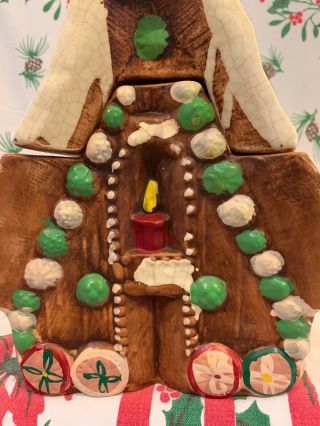 Vintage BIG Ceramic Gingerbread House Cookie Jar - Hansel & Gretel HTF 2
