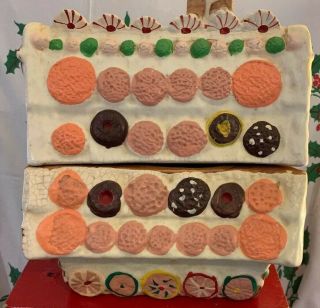 Vintage BIG Ceramic Gingerbread House Cookie Jar - Hansel & Gretel HTF 3
