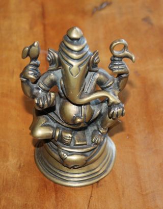 Antique Vintage Bronze Multi - Arm Seated Ganesh Ganesha Statue 5 "