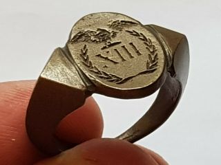 FANTASTIC EXTREMELY RARE ANCIENT BRONZE ROMAN RING LEGION.  9,  5 GR.  21 MM 2
