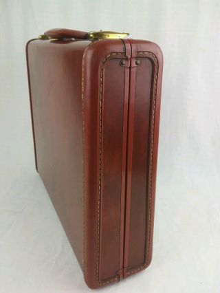 Vintage Samsonite Shwayder Bros Brown Leather Briefcase Hard Shell Luggage