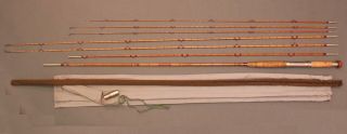 Vintage H.  L.  Leonard Tournament Split Bamboo Fly Rod Fishing Pole w/ 6 Tips,  NR 2
