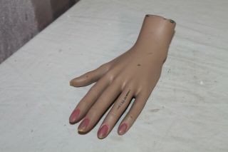 Vintage Mannequin Female Left Hand with painted nails 2