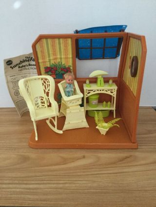 Vintage 1976 Sunshine Family Baby’s Room Playset With Instructions