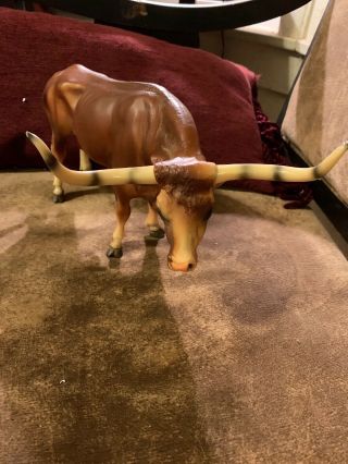Vintage Breyer Traditional Texas Longhorn Bull 75 Cattle Animal Series Brown