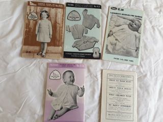 5 x Patons Knitting Booklets - Toddlers & Babies Retro Vintage 2