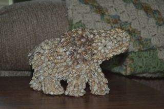 Vintage Sea Shell Elephant Statue Good Luck Figurine Made In Philippines Unusual