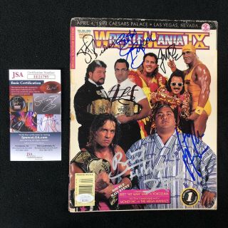 Wwf Wrestlemania Vi Program Signed By 6 Hulk Hogan Bret Hart,  More Jsa Wwe