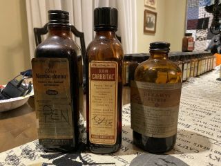 3 Antique Pharmacy Bottles