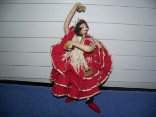 Vintage Roldan Klumpe Spanish Flamenco Dancer Cloth Ethnic Doll 10