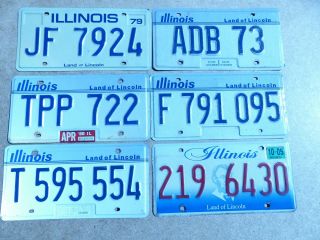 6 Vintage " Road Kill " Illinois Land Of Lincoln Car License Plates