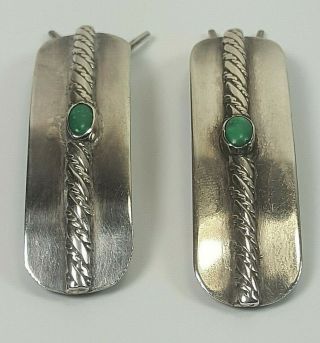 Gorgeous Vintage Navajo Old Pawn Sterling Silver & Turquoise Barrettes