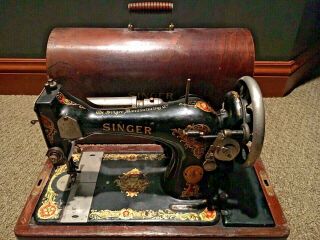 Antique Singer Electric Sewing Machine Ornate Artwork G Series 1923 W/ Case