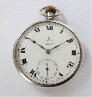 1928 Silver Cased Omega 15 Jewelled Swiss Lever Pocket Watch Cal 406l / 40.  6l