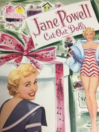 Vintage Paper Doll Cutout Book,  “jane Powell”,  C1957,  By Whitman Co.