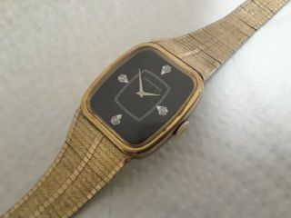 Vintage Wristwatch Longines 17 J Cal 528 10 K Rgp Bezel Swiss Diamond Dial