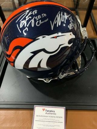 Peyton Manning/ Von Miller Autographed Denver Broncos Helmet W/case