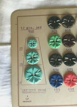 Vintage Salesman Card of Beauclaire Buttons 3