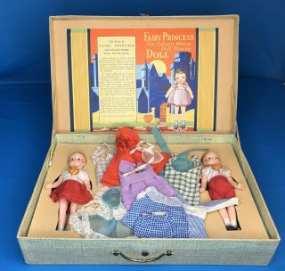 Effanbee Wee Patsy Vintage Colleen Moore Fairy Dollhouse Dolls Box & Clothing
