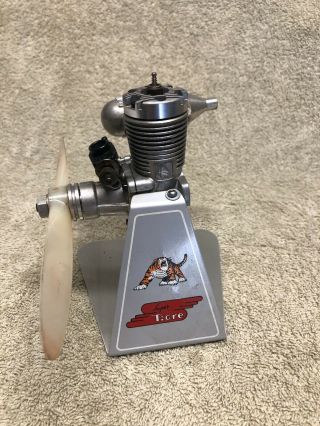 Vintage Hb 25 R/c Model Airplane Engine With Stand